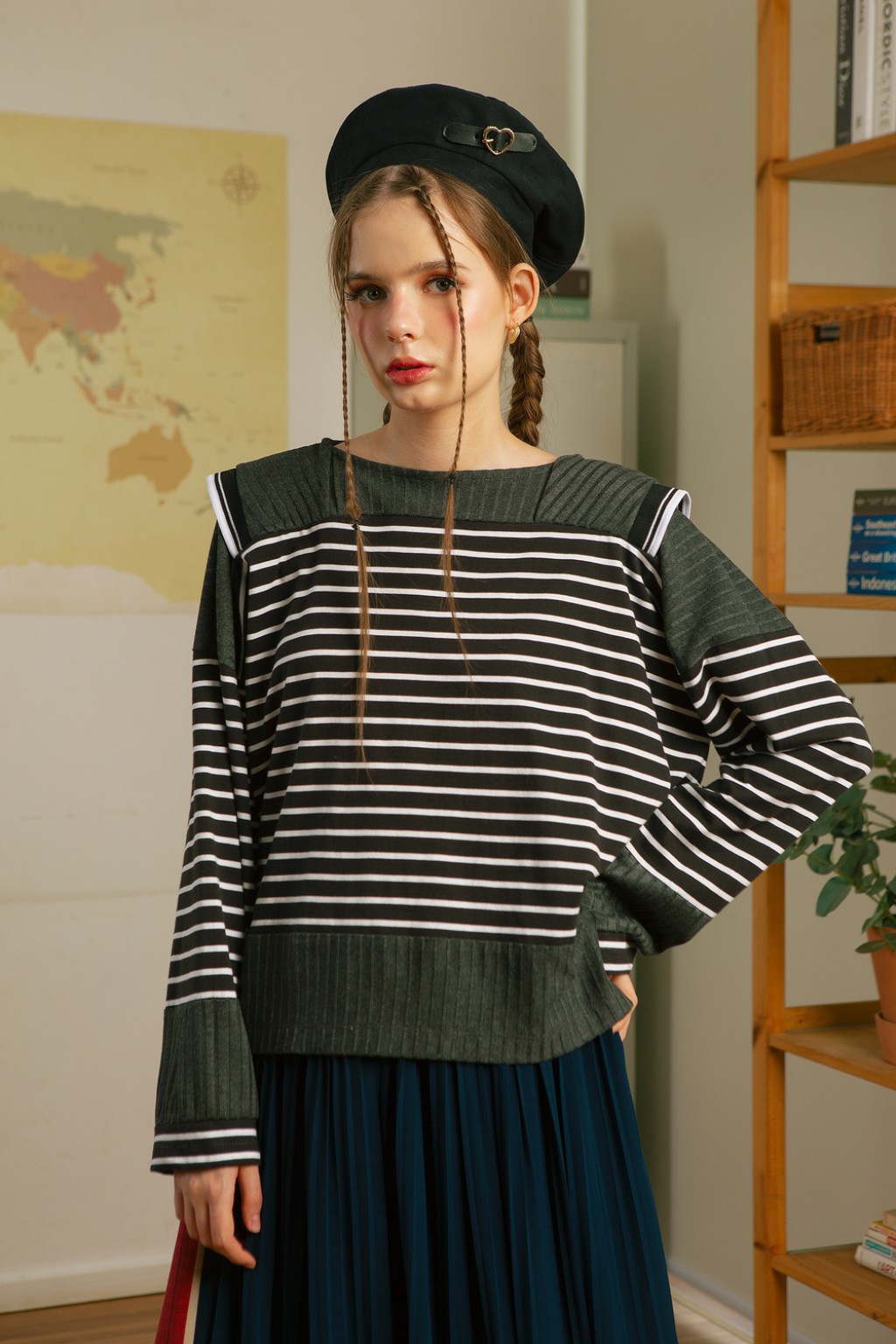 EDITH TOP BLACK STRIPES